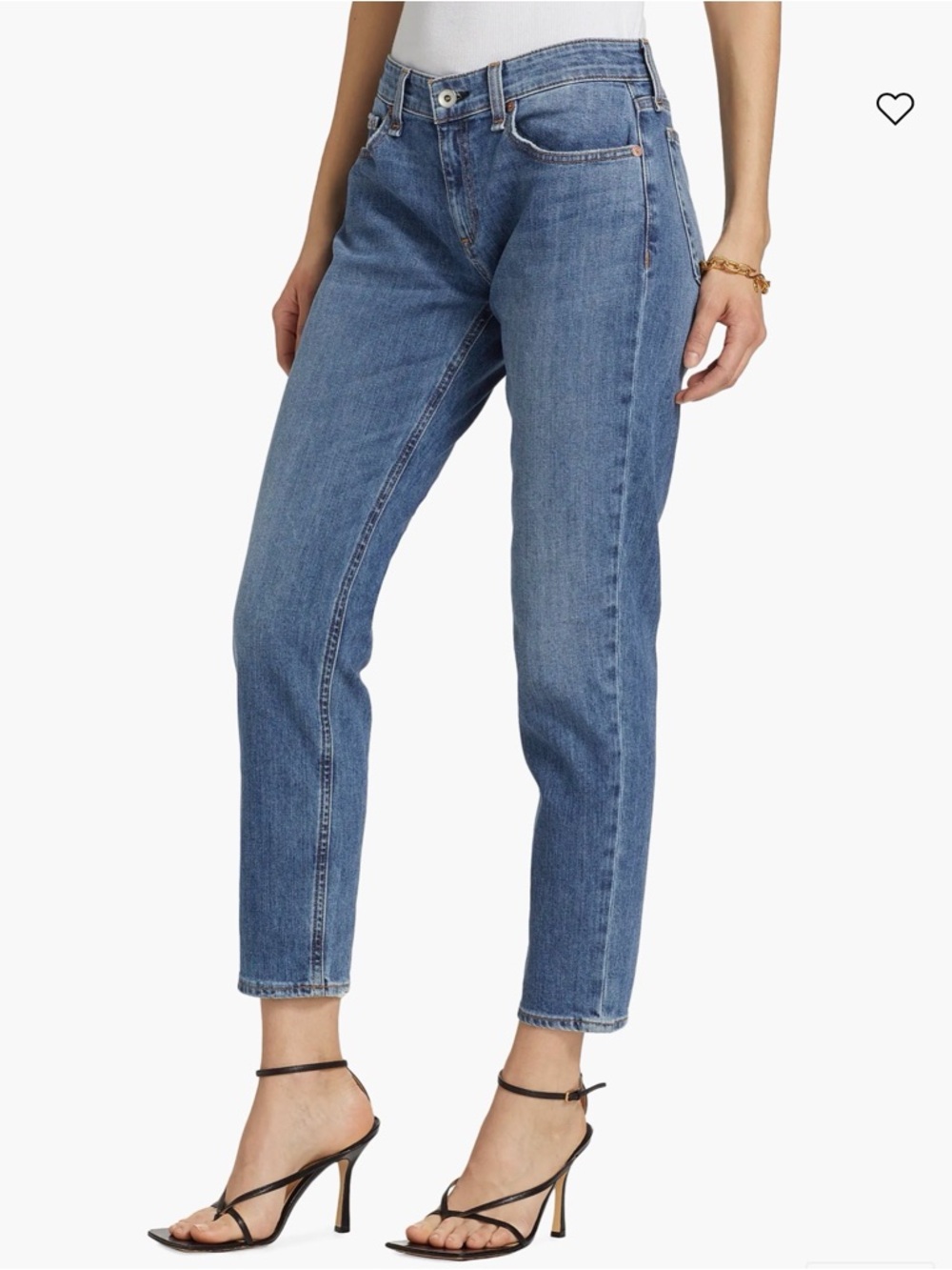 Rag & Bone Women's Dre Low-Rise Slim Boyfriend Jeans Size 27 Medium Dark Wash - Picture 5 of 12